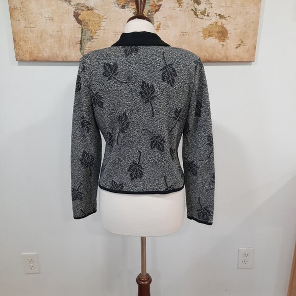 Vtg 80s gray leaf blazer - Picture 4 of 9